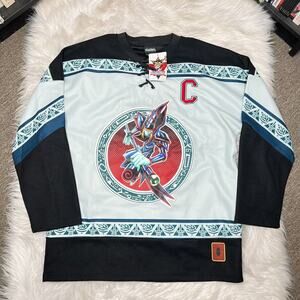 YUGIOH DARK MAGICIAN HOCKEY JERSEY YU GI OH ANIME SHIRT YUGI 96 BOXLUNCH